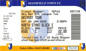 Mansfield v GTFC Ticket